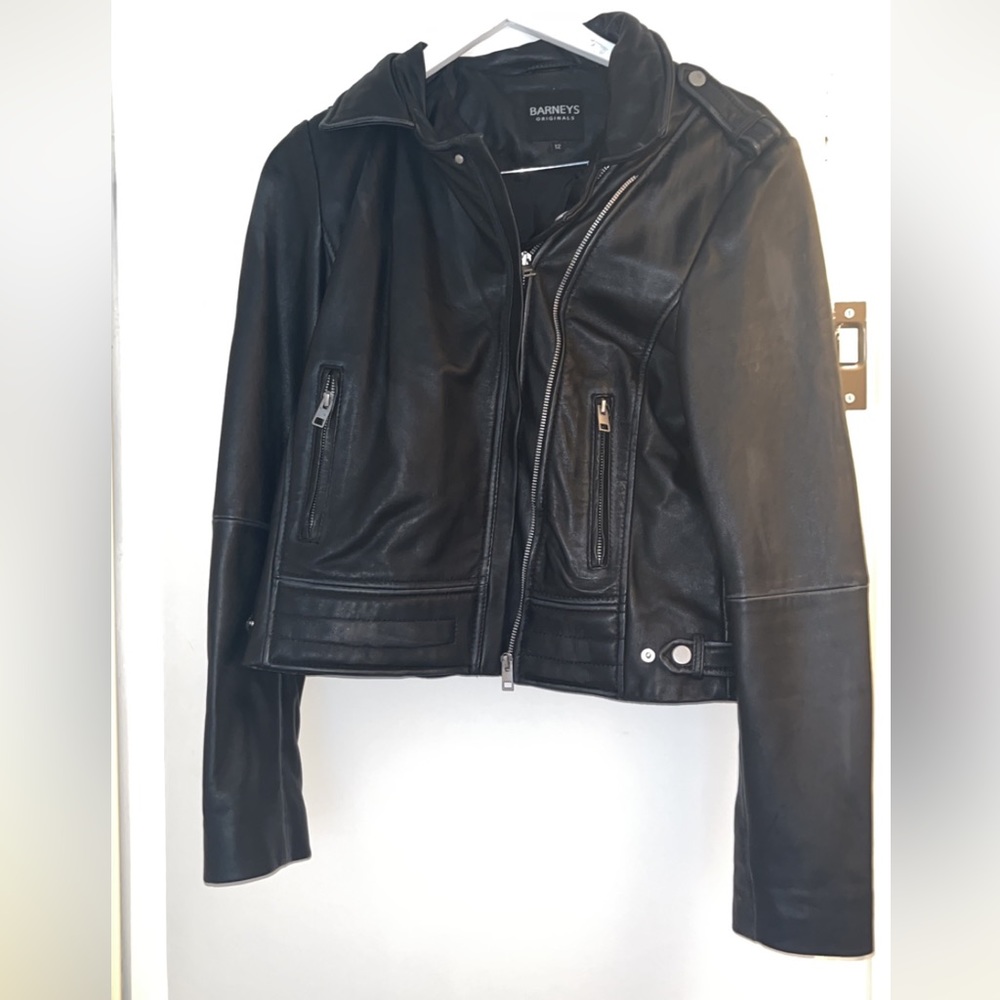 Barney’s Black Leather Jacket